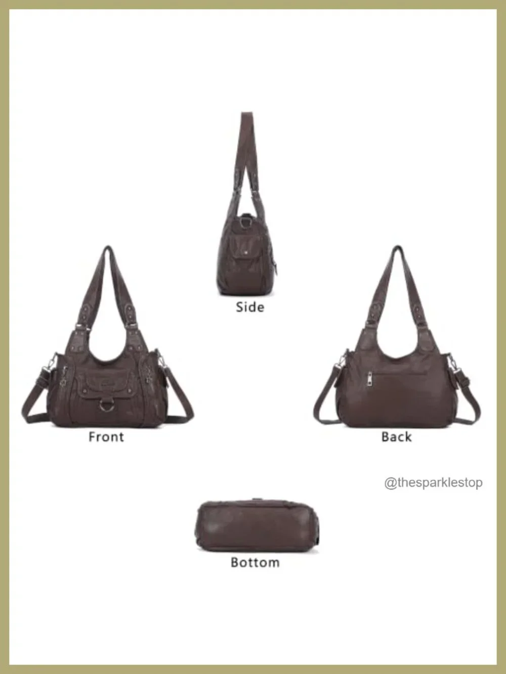 Vegan Leather Hobo Handbag Purse with Adjustable Strap, Large Capacity Satchel